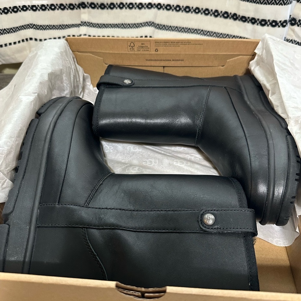Black Leather Ugg Boots